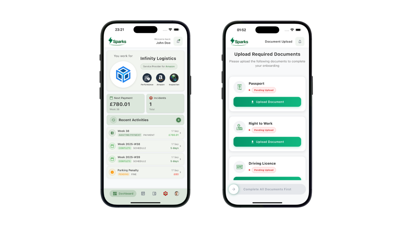 Sparks driver app